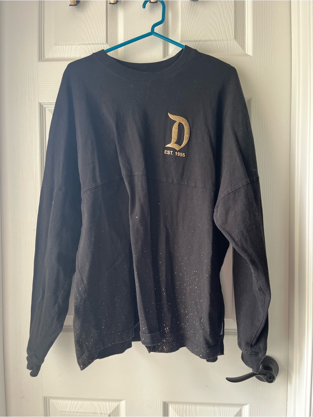Disney Black Long-Sleeve Tee with Gold 'D' Logo